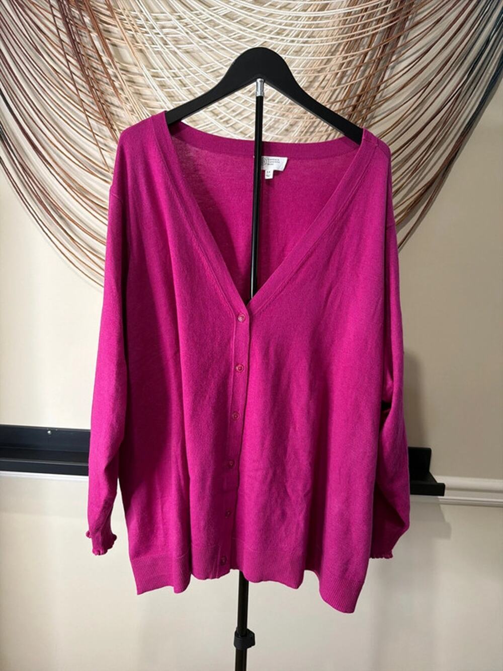 Candace Cameron Bure fuchsia cardigan sweater 5X 3222
